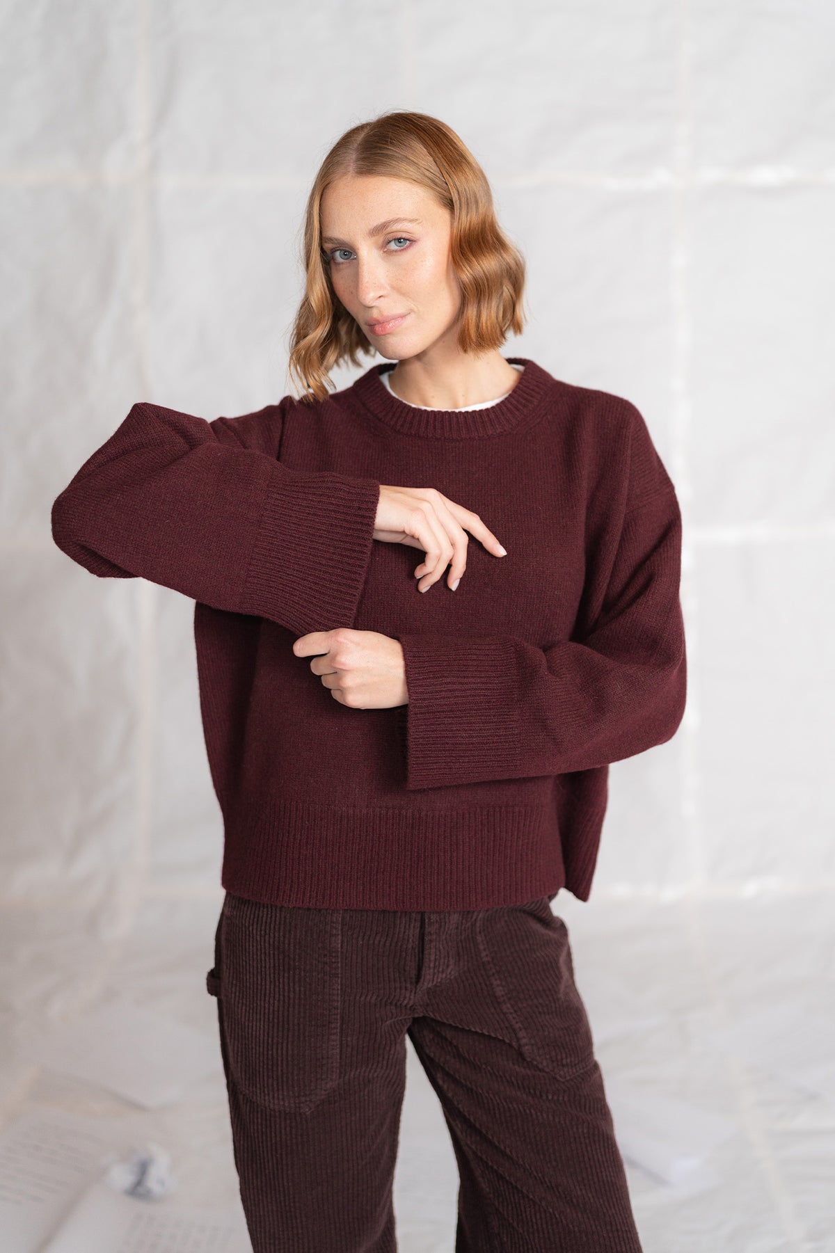 Maglia Alba in lana e cashmere - Prugna
