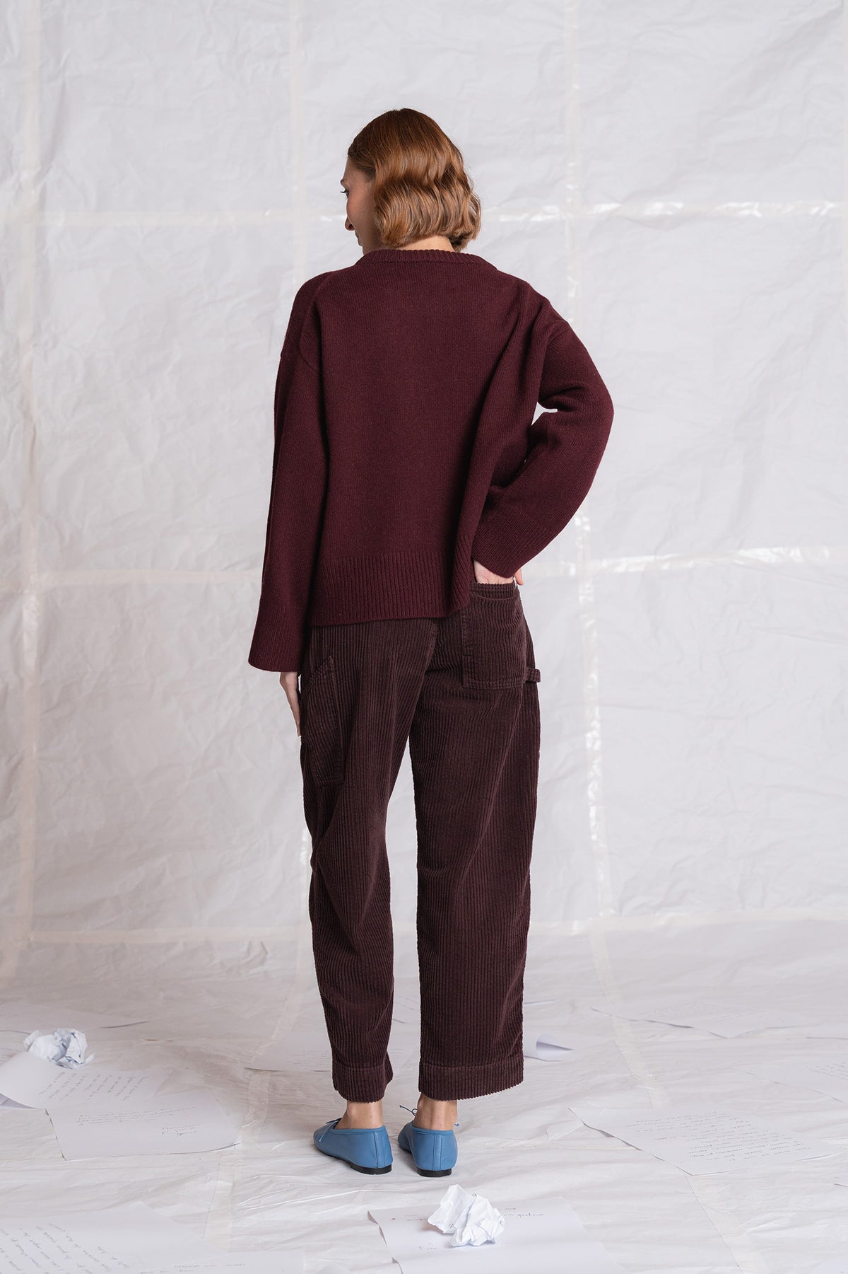 Maglia Alba in lana e cashmere - Prugna
