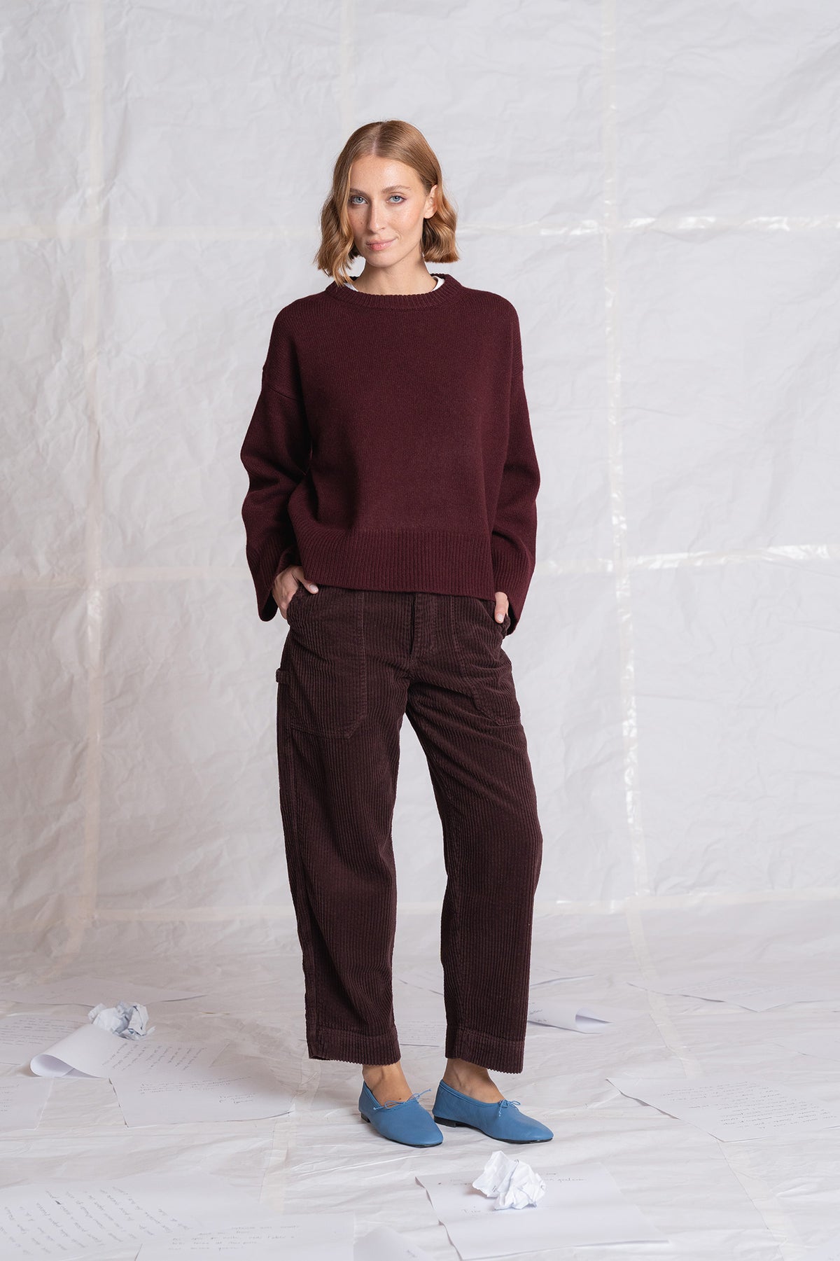 Maglia Alba in lana e cashmere - Prugna
