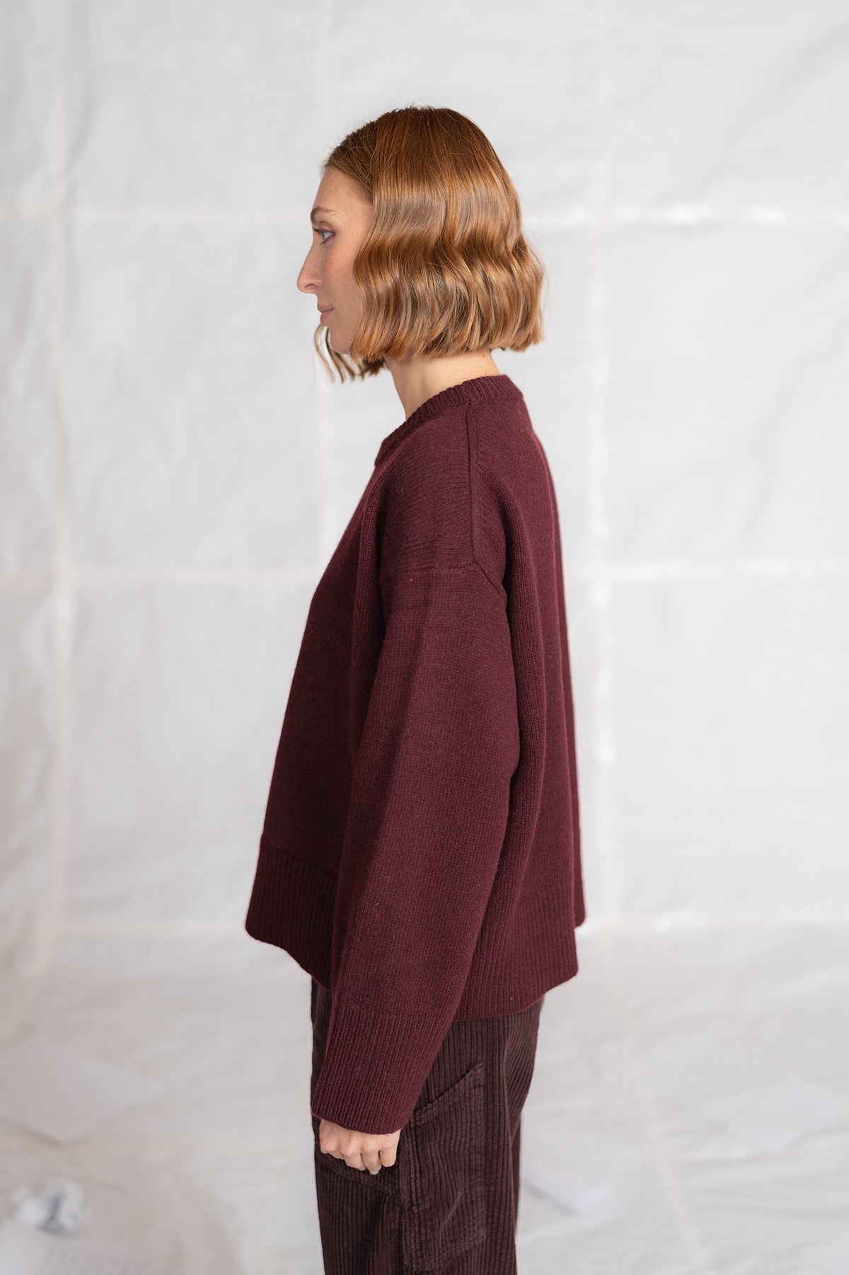 Maglia Alba in lana e cashmere - Prugna