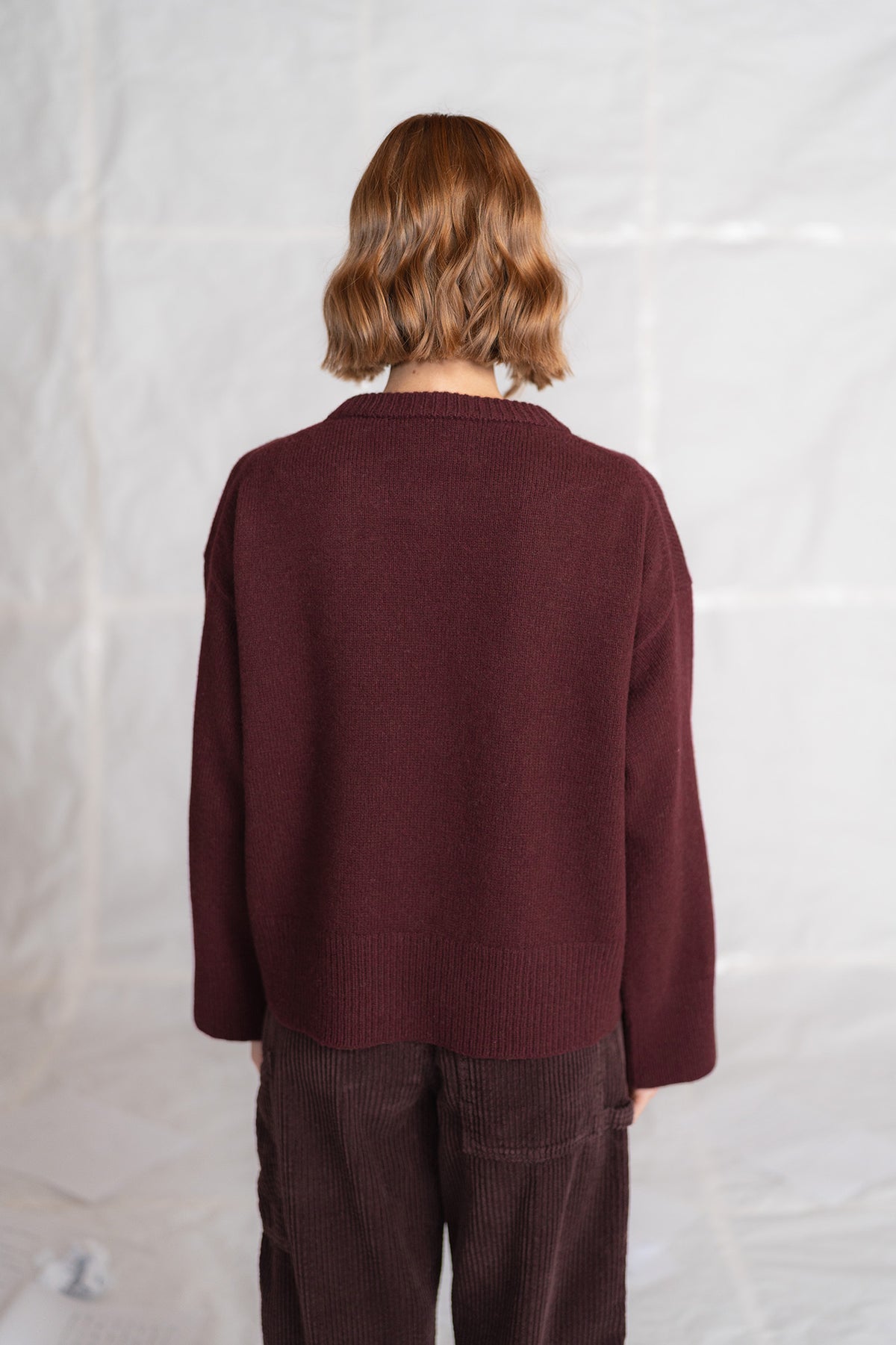 Maglia Alba in lana e cashmere - Prugna