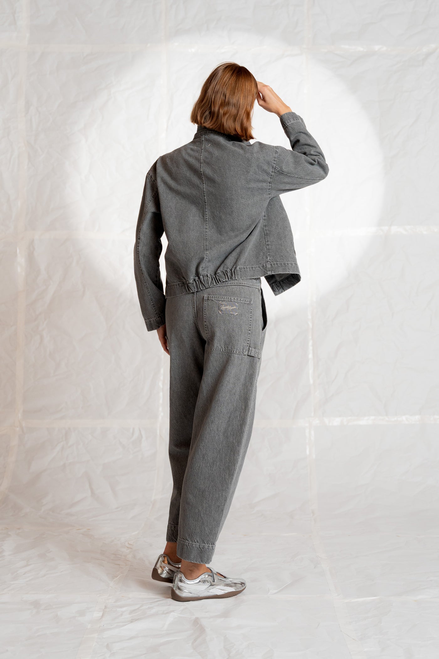 Jeans Apollo cotone canapa con elastico in vita - grigio stonewashed