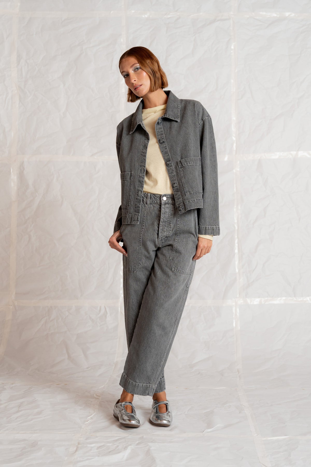 Jeans Apollo cotone canapa con elastico in vita - grigio stonewashed