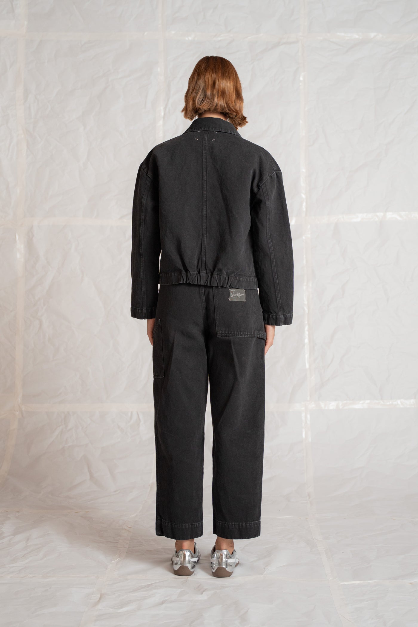 Overshirt Jeans Eva mit Kordelzug aus recycelter Baumwolle – Blau gewaschen
