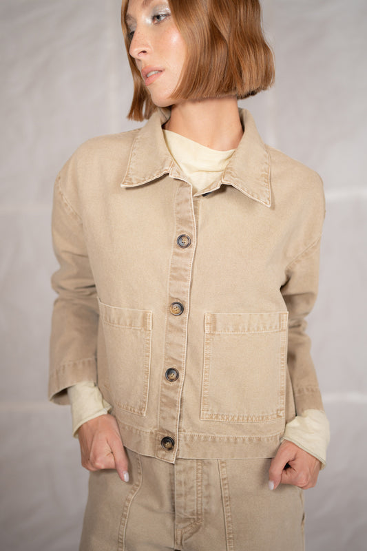 Giacca Astra in cotone - Beige Old washed