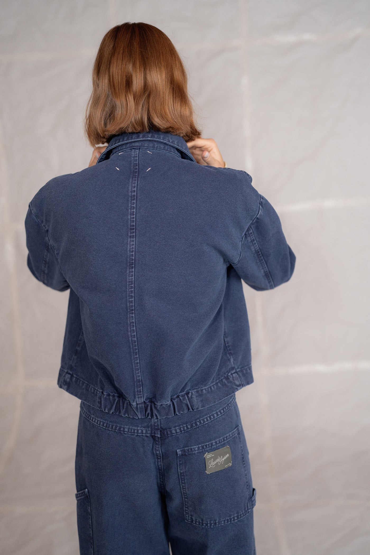 Giacca GA01 in cotone - Blu Old washed