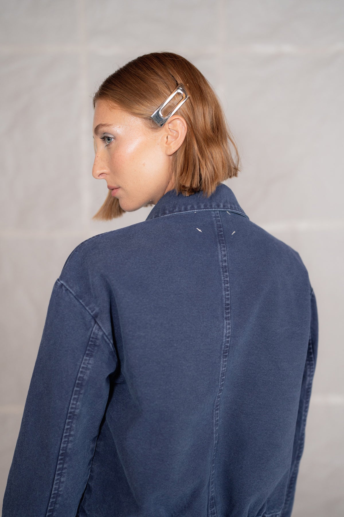 Giacca GA01 in cotone - Blu Old washed