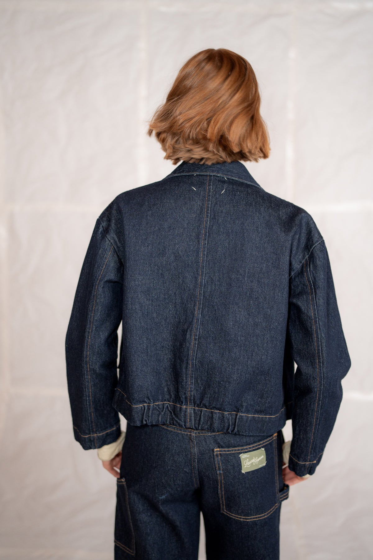 Overshirt Jeans Eva mit Kordelzug aus recycelter Baumwolle – Blau gewaschen