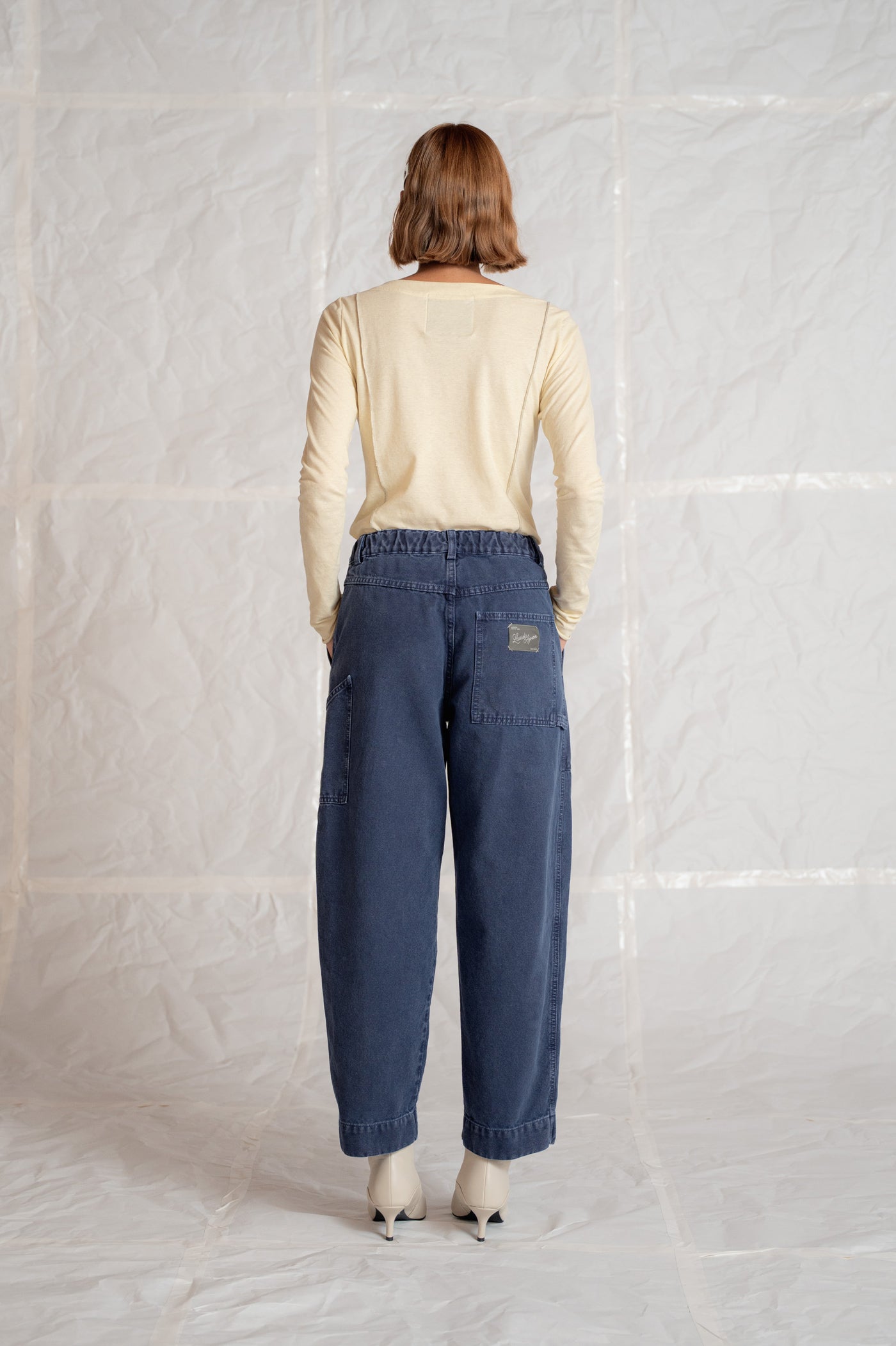 Pantaloni Apollo in cotone con elastico in vita - Blu lavoro Old