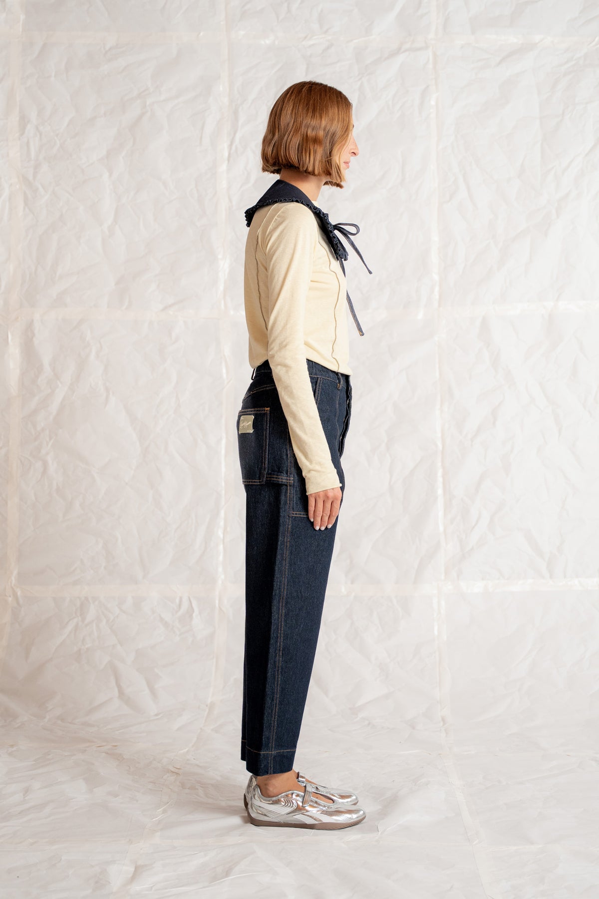 Jeans Apollo in cotone biologico con elastico in vita - Blu Indaco