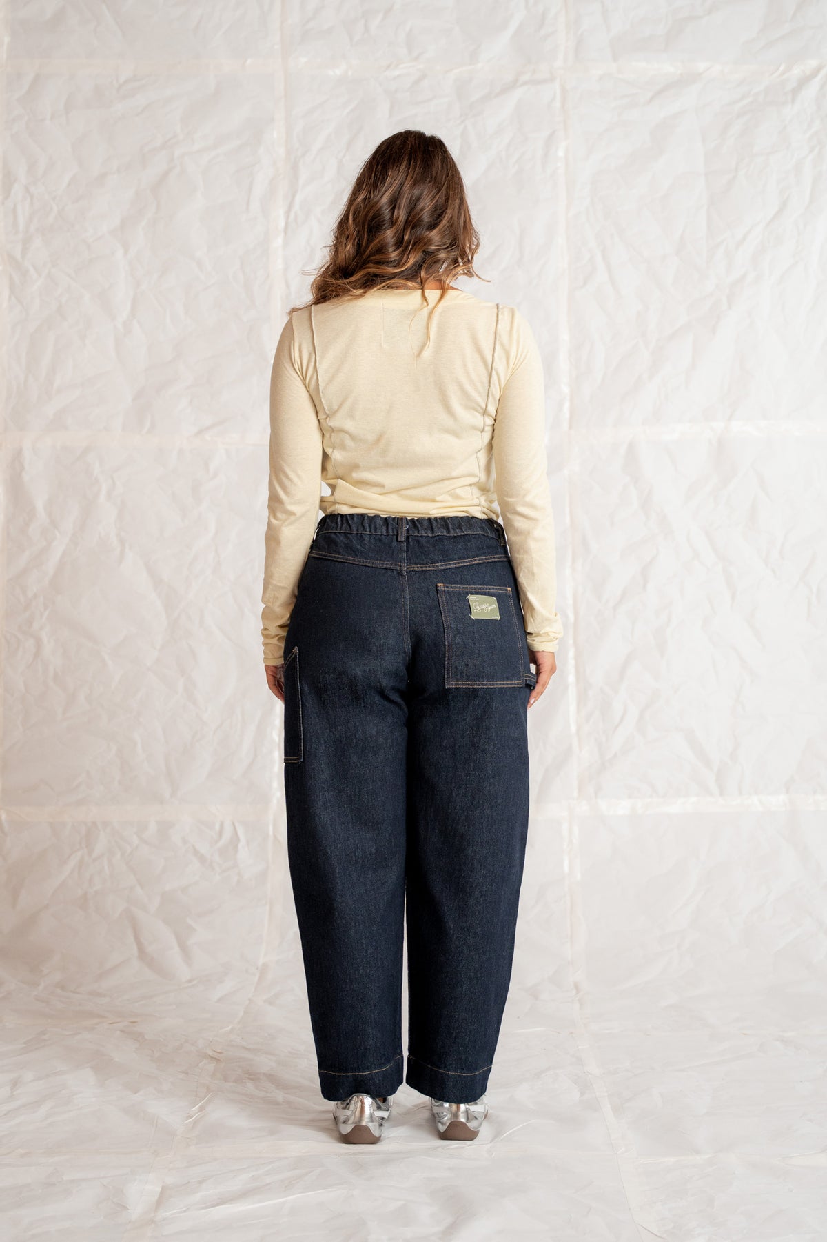Jeans Apollo in cotone biologico con elastico in vita - Blu Indaco