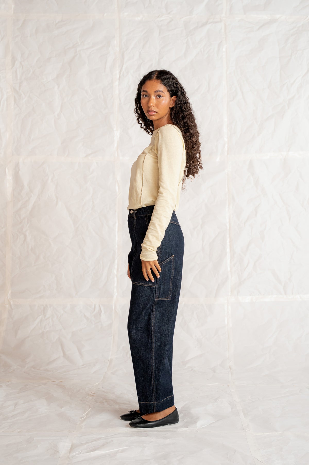 Jeans Apollo in cotone biologico con elastico in vita - Blu Indaco