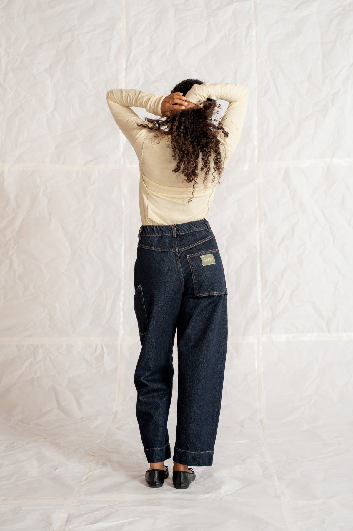 Jeans Apollo in cotone biologico con elastico in vita - Blu Indaco