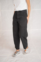 Pantaloni Apollo in denim di canapa con elastico in vita - nero Old