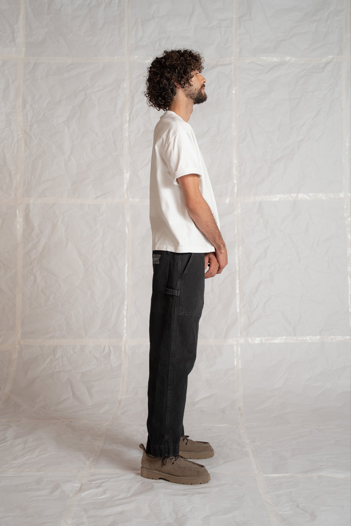 Pantaloni Apollo uomo in denim di canapa con elastico in vita - nero Old