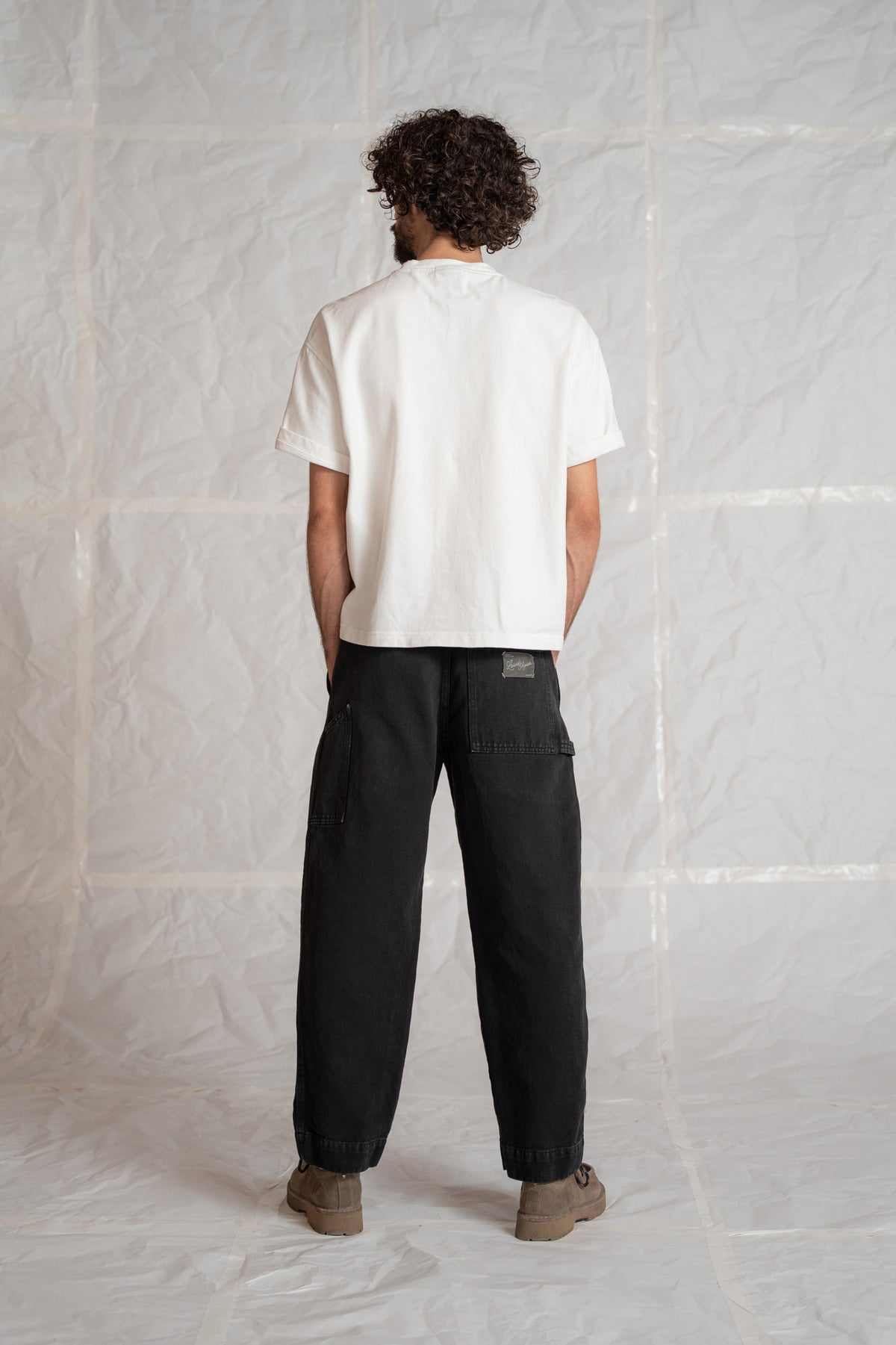 Pantaloni Apollo uomo in denim di canapa con elastico in vita - nero Old