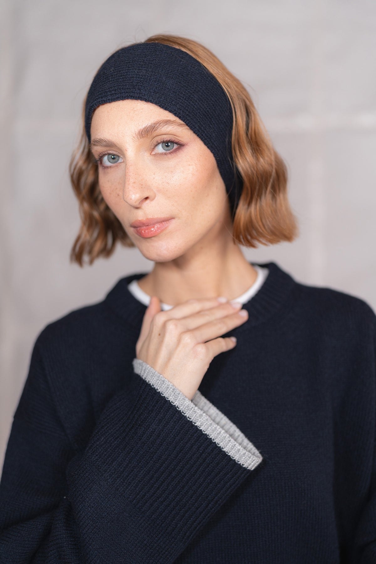 Fascia in lana e cashmere - Blu Notte