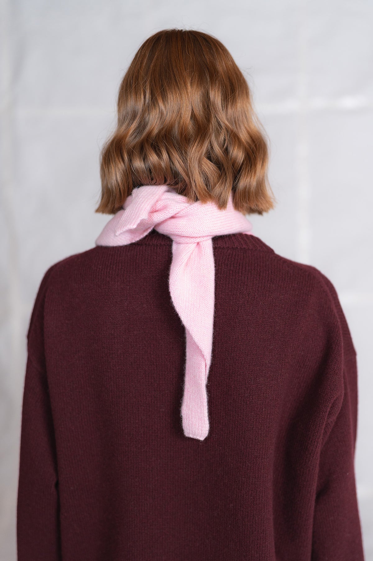 Sciarpa Triangolo in lana e cashmere - rosa Cipria