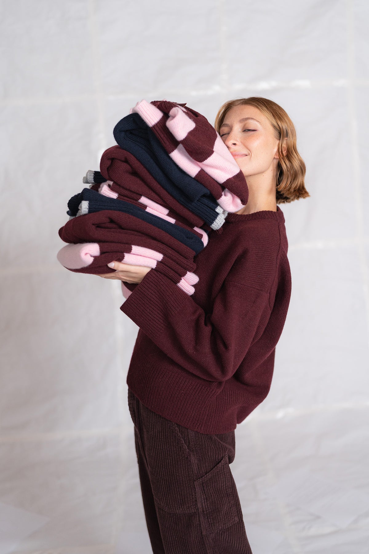 Maglia Alba in lana e cashmere - Prugna