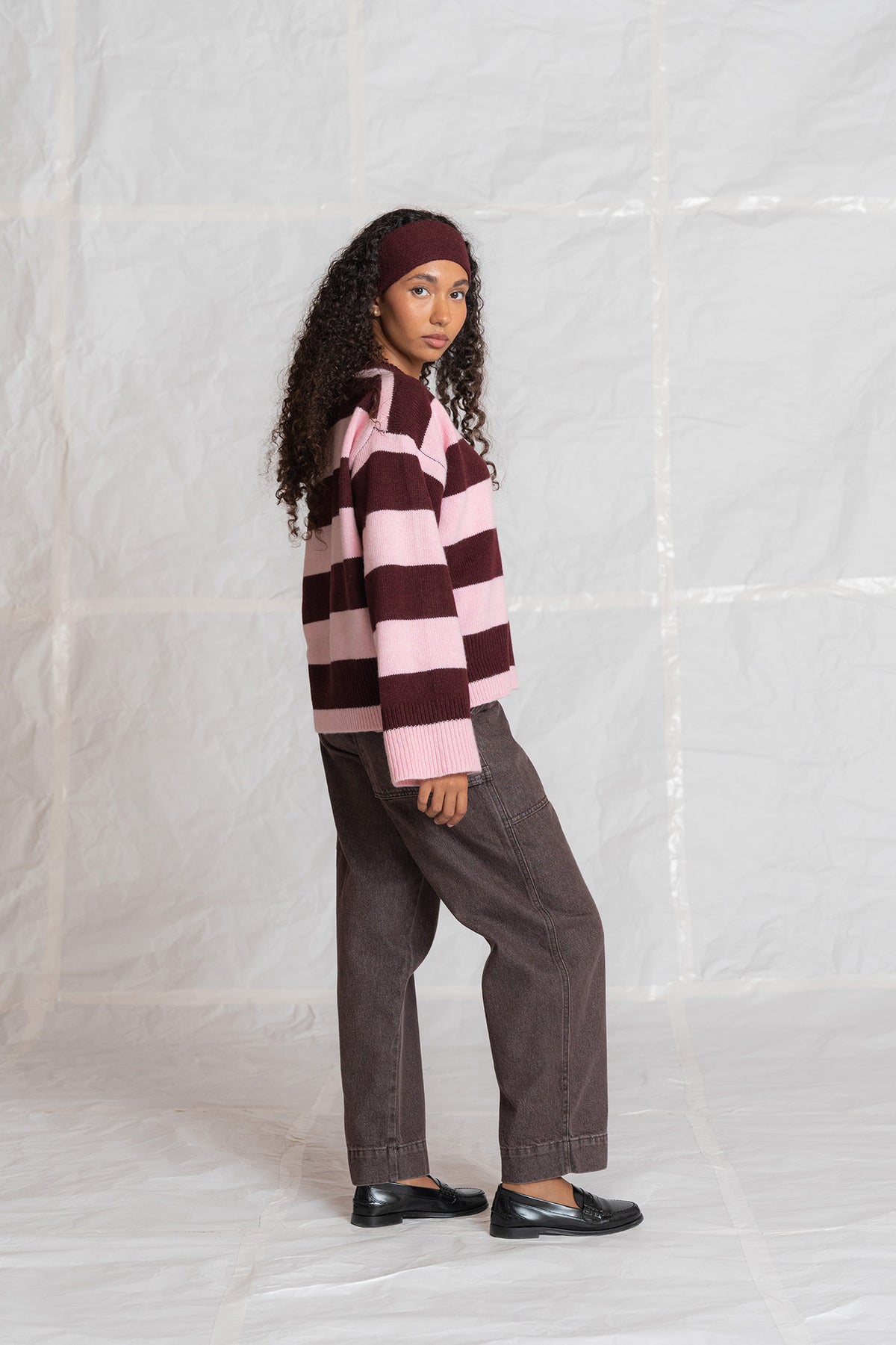 Jeans Apollo in cotone con elastico in vita - Marrone stonewased