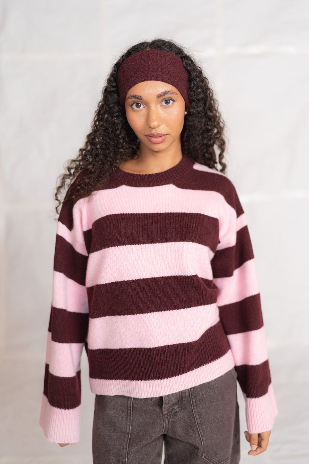Fascia in lana e cashmere - Prugna