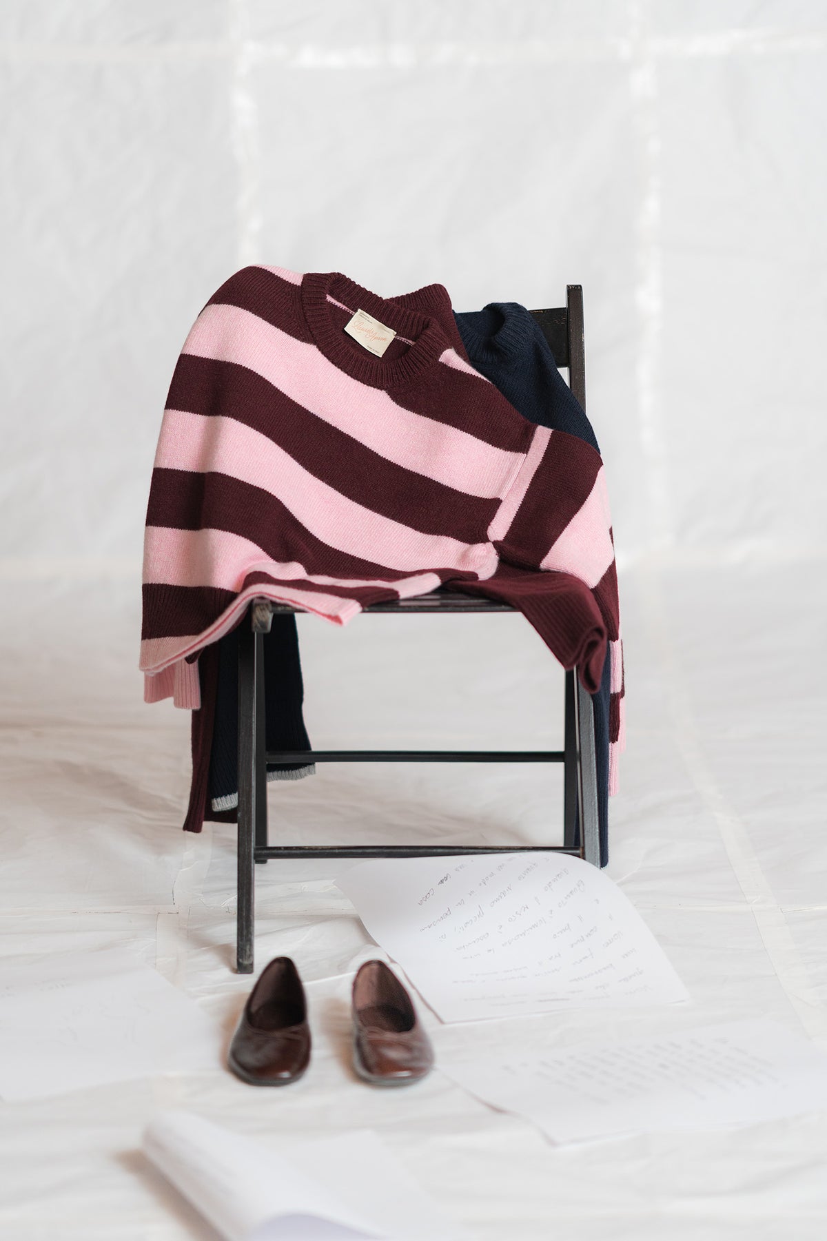Maglia Alba in lana e cashmere- rosa e prugna