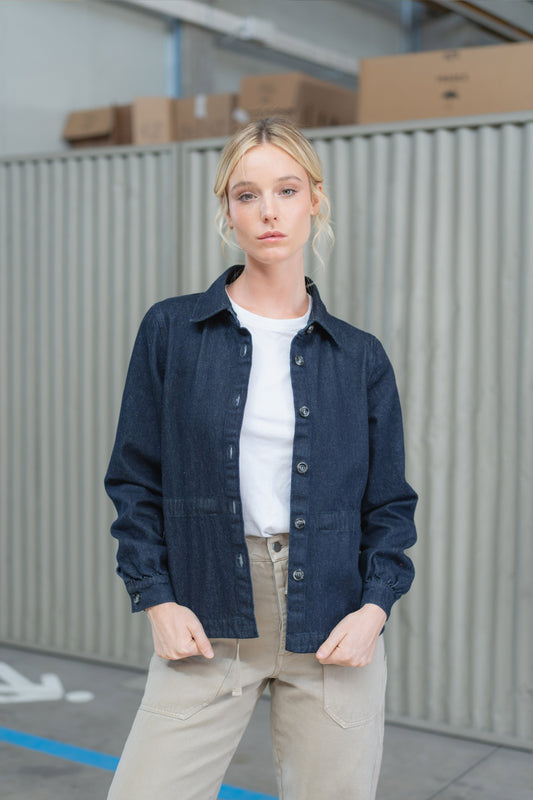 Overshirt Jeans Eva - Blu Indaco