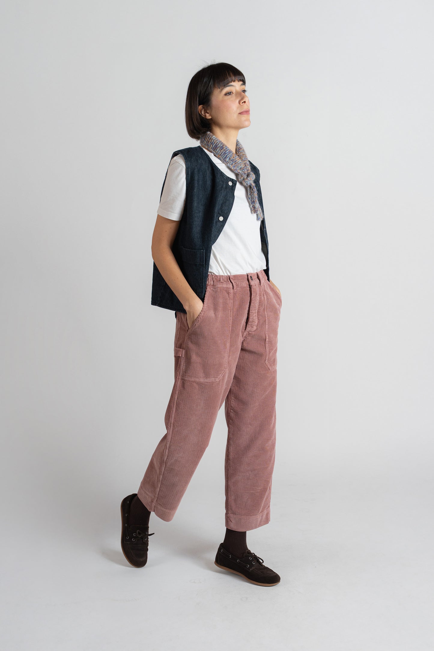 Pantaloni Apollo in velluto - Rosa antico