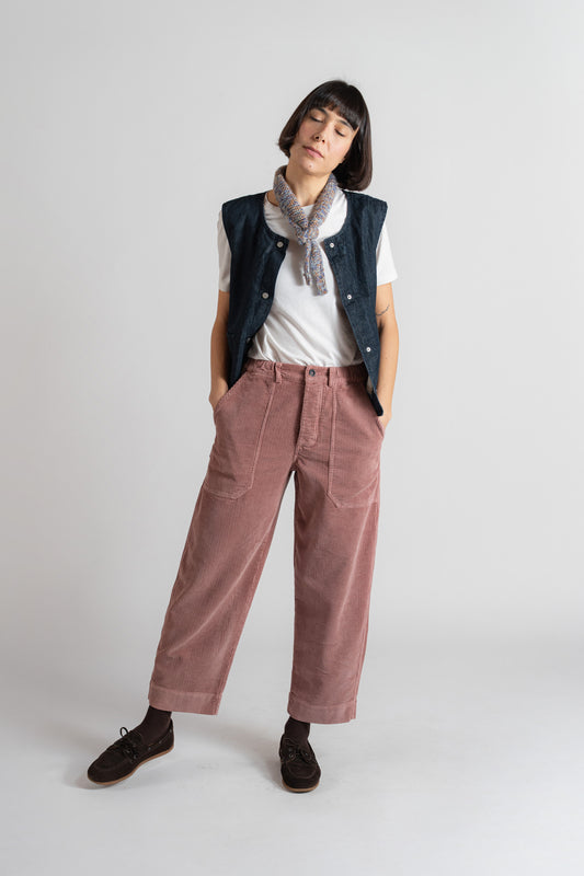 Pantaloni Apollo in velluto - Rosa antico