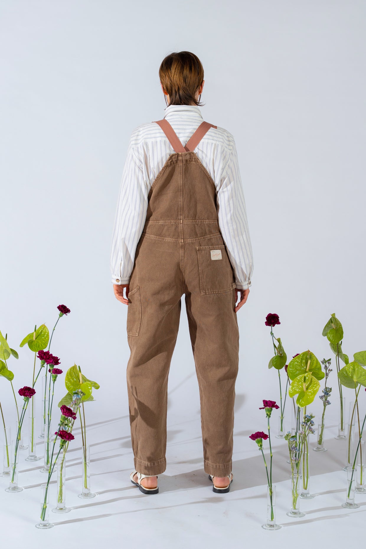 Salopette Apollo donna in denim di Canapa - Marrone Old