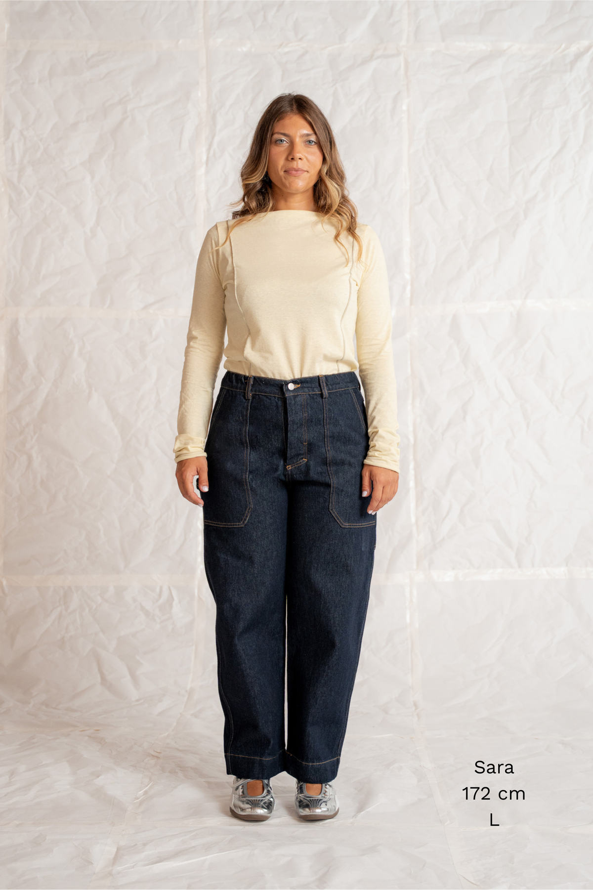 Jeans Apollo in cotone biologico con elastico in vita - Blu Indaco