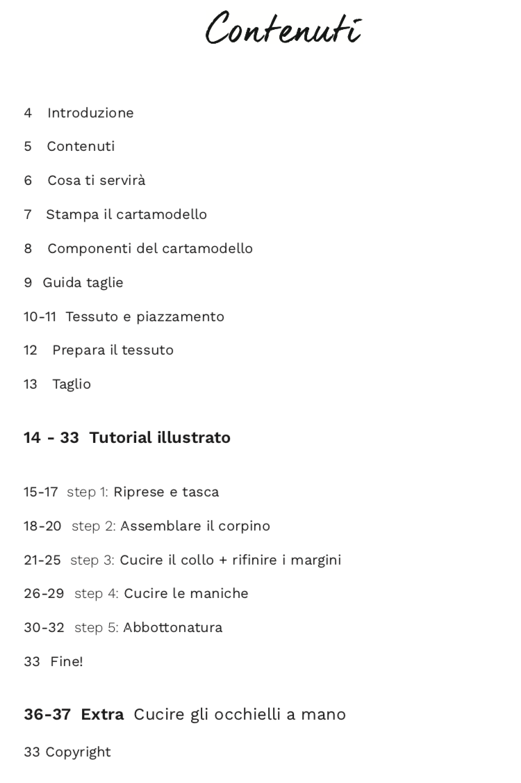Blusa con bottoni: Cartamodello + Tutorial video + Tutorial illustrato
