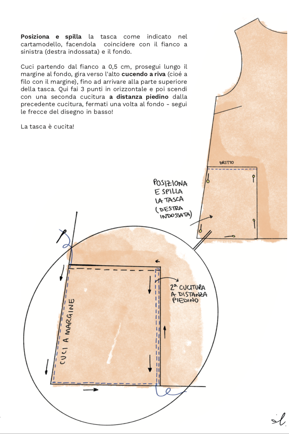 Blusa con bottoni: Cartamodello digitale + tutorial illustrato