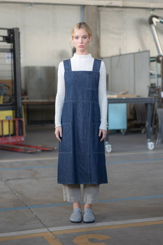 Grembiule Split-leg donna - Jeans Cotone-Canapa