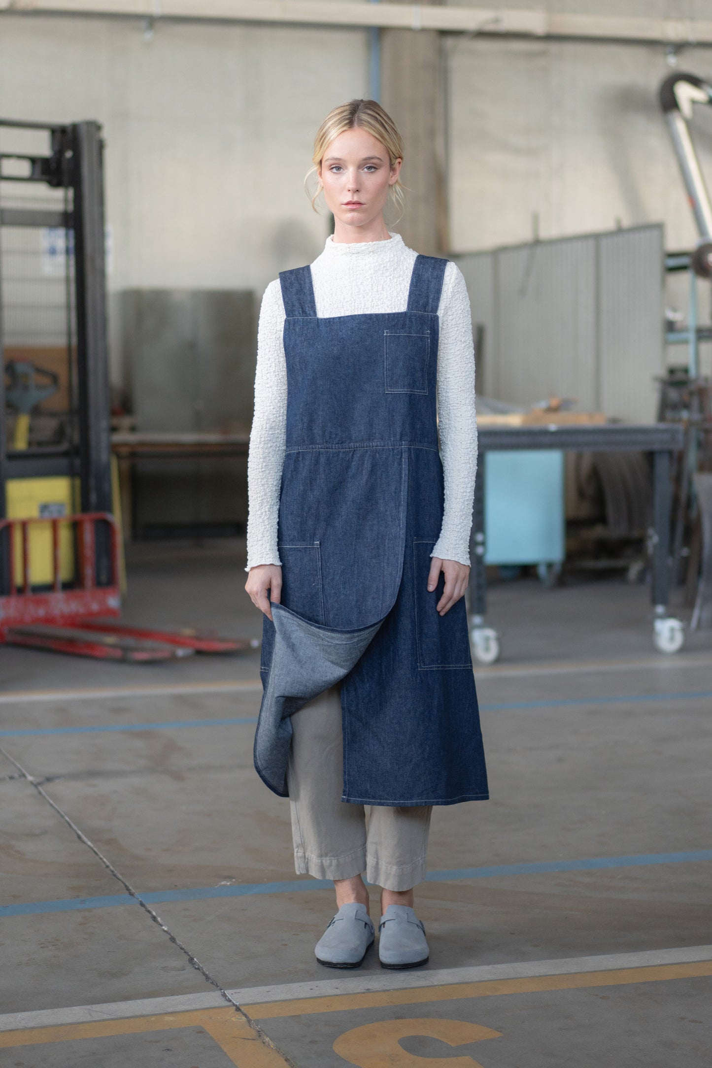 Grembiule Split-leg donna - Jeans Cotone-Canapa