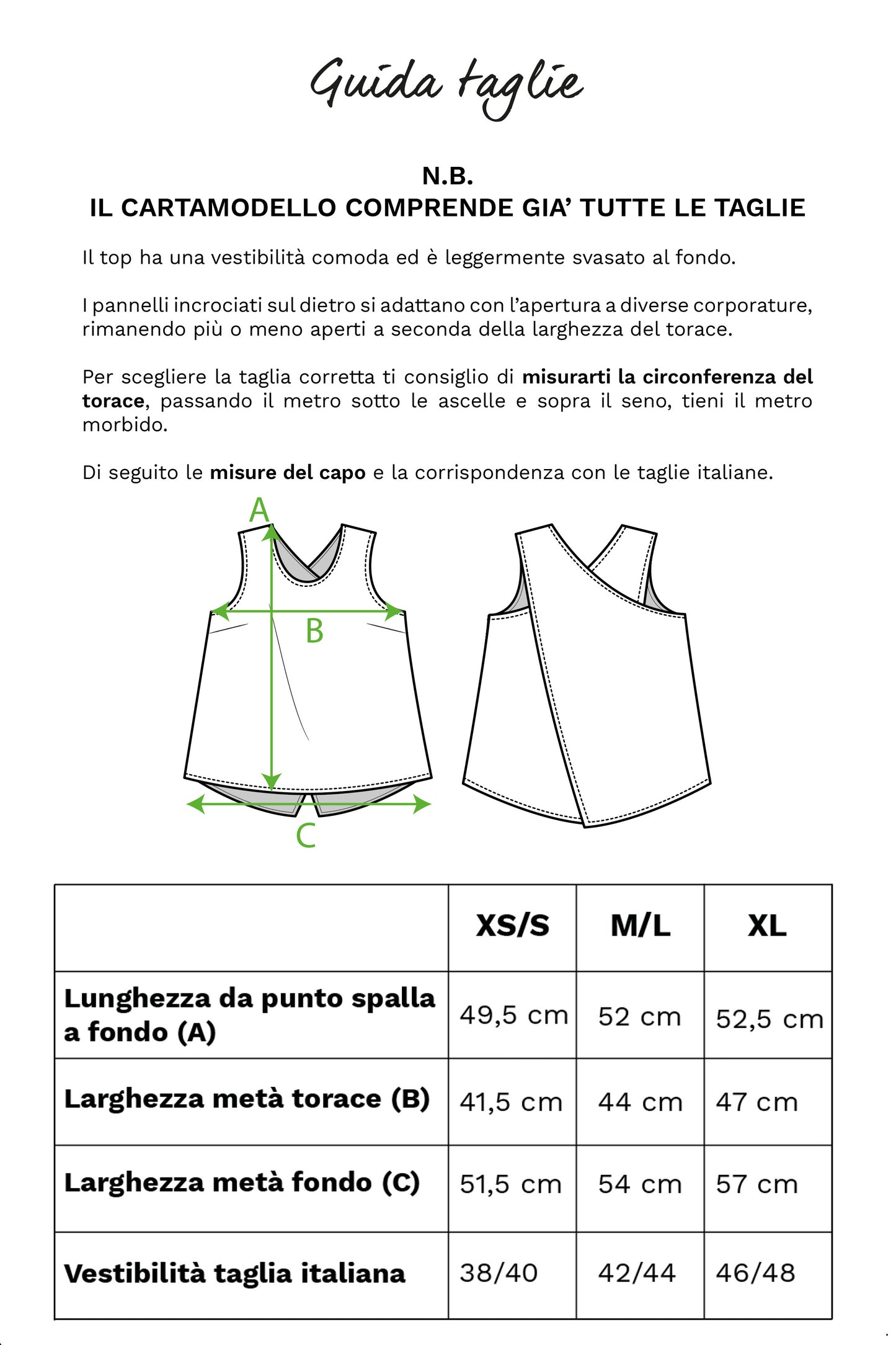 KIT Top incrociato:  Cartamodello Cartaceo + Tessuto