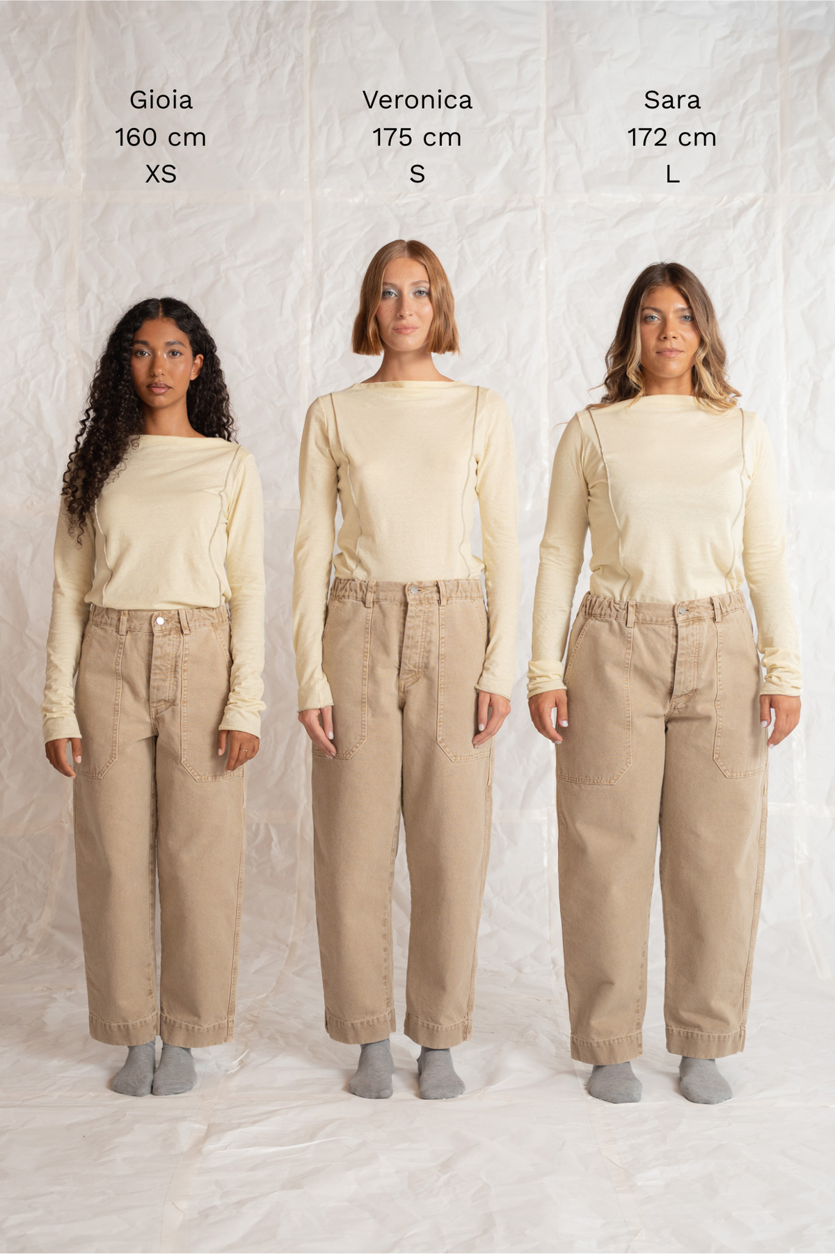 Pantaloni Apollo in cotone con elastico in vita - Beige Old