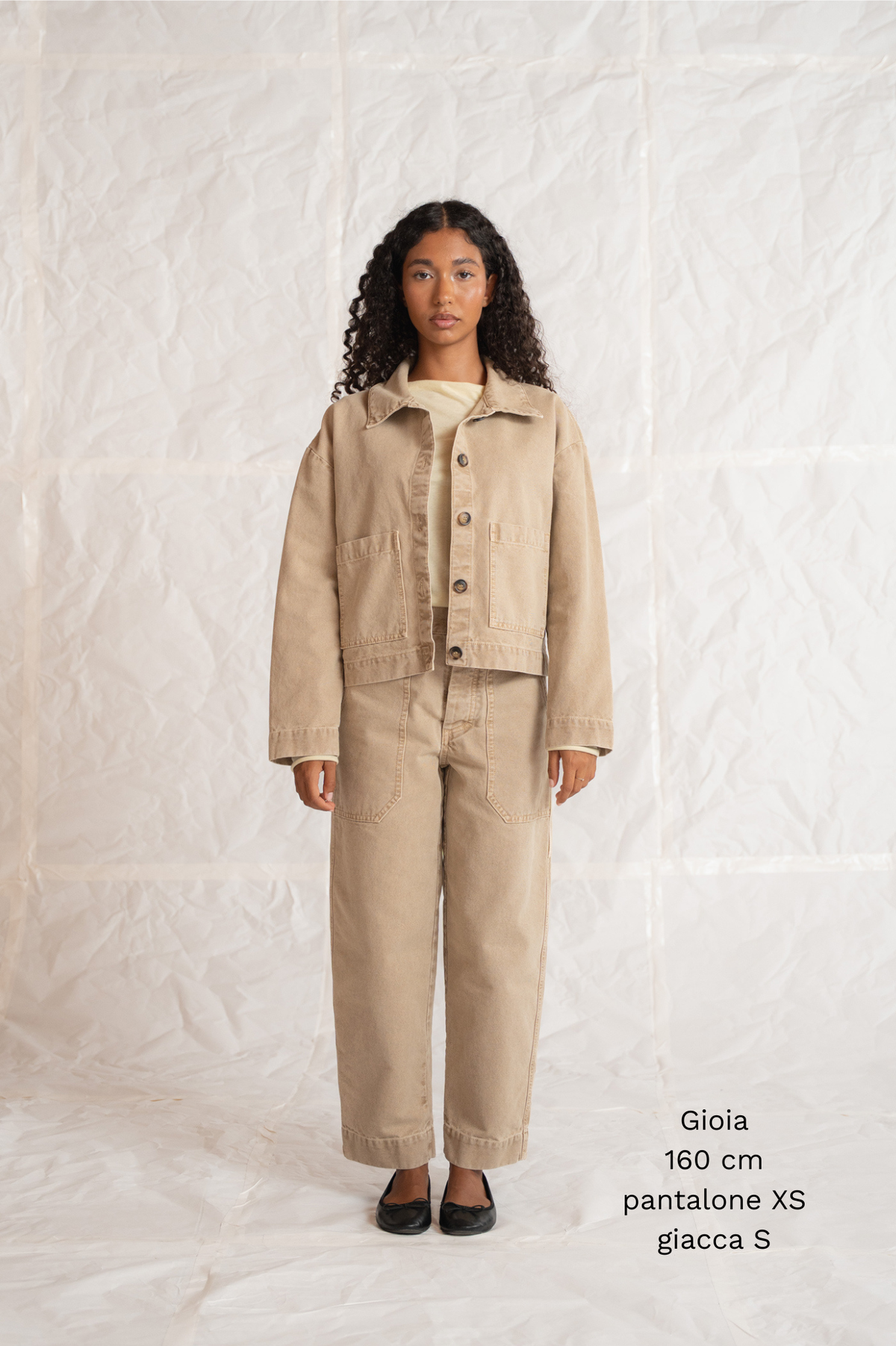 Overshirt Jeans Eva mit Kordelzug aus recycelter Baumwolle – Blau gewaschen
