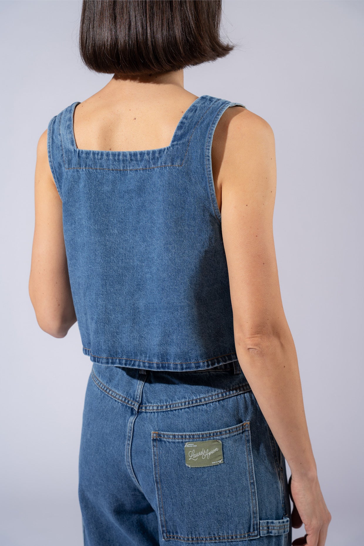 AKTIONSSET: Blaue, gewaschene Apollo-Jeans + blaues, gewaschenes Yoko-Top