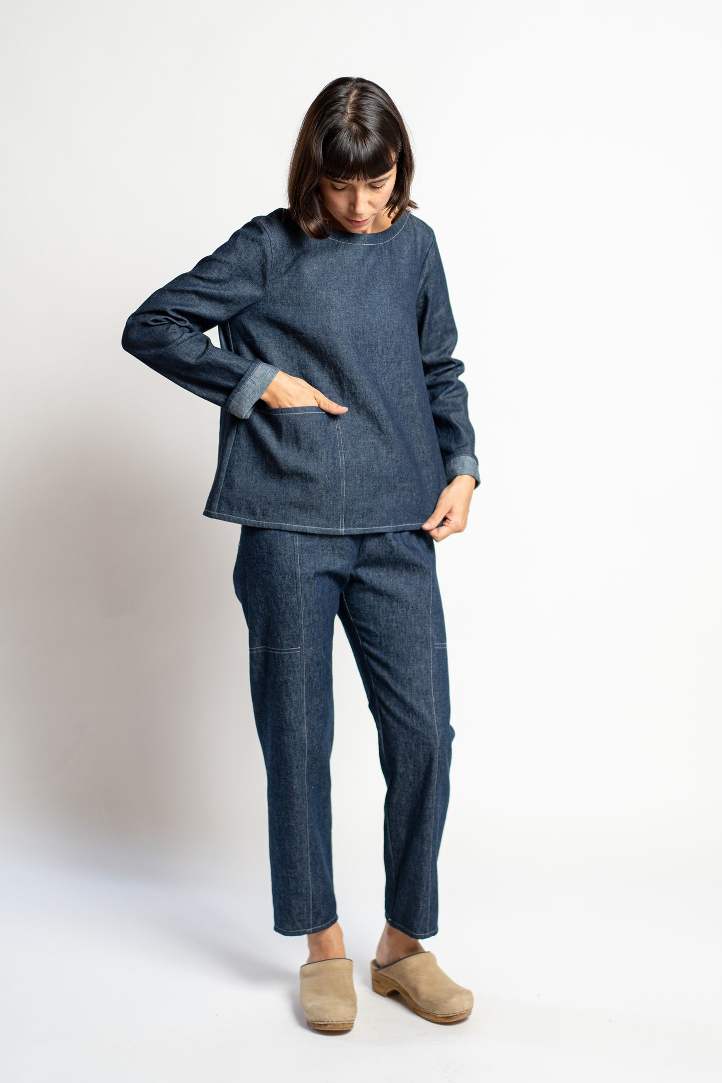 KIT Blusa con bottoni:  Cartamodello Cartaceo + Tessuto