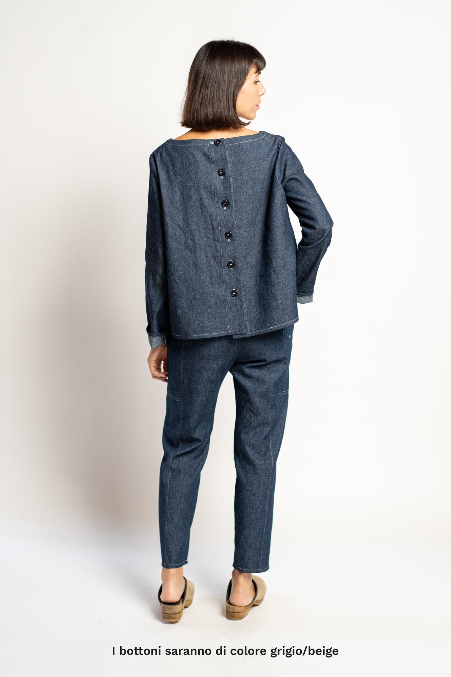 KIT Blusa con bottoni:  Cartamodello Cartaceo + Tessuto