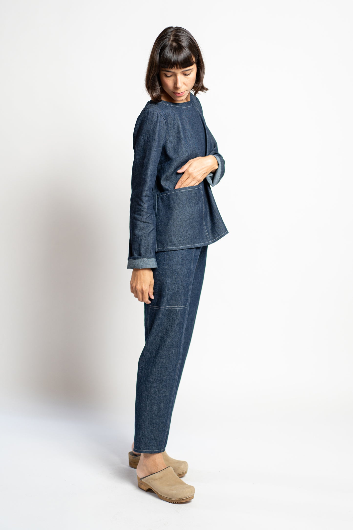 KIT Blusa con bottoni:  Cartamodello Cartaceo + Tessuto