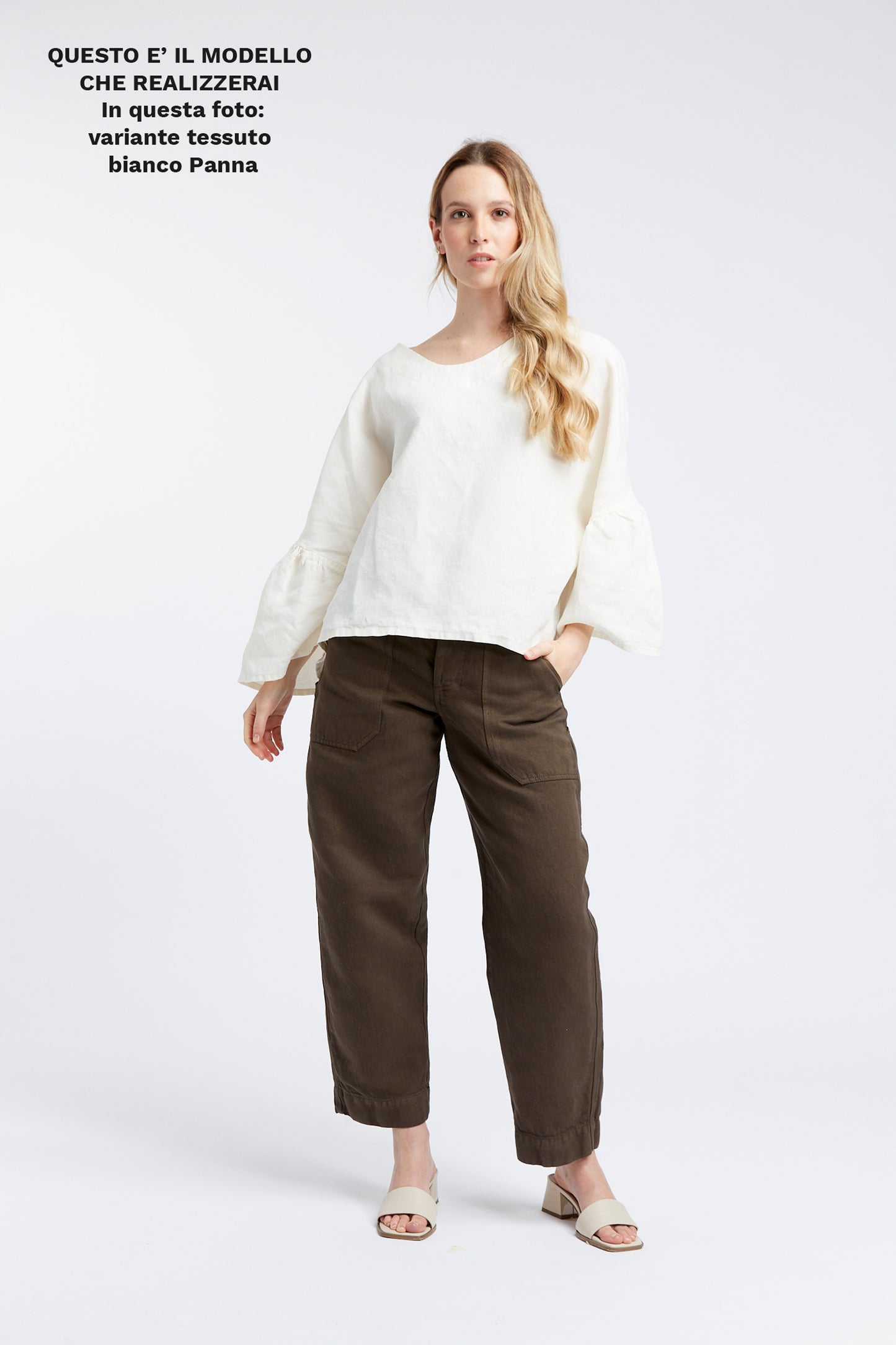 KIT Blusa Bloom:  Cartamodello Cartaceo + Tessuto