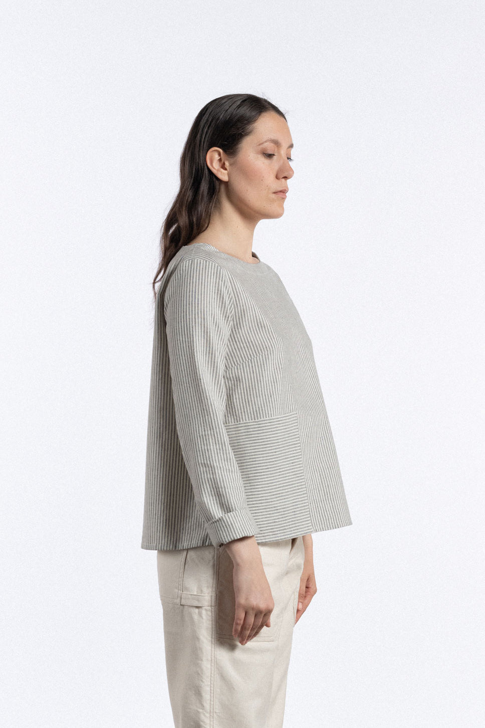 KIT Blusa con bottoni:  Cartamodello Cartaceo + Tessuto