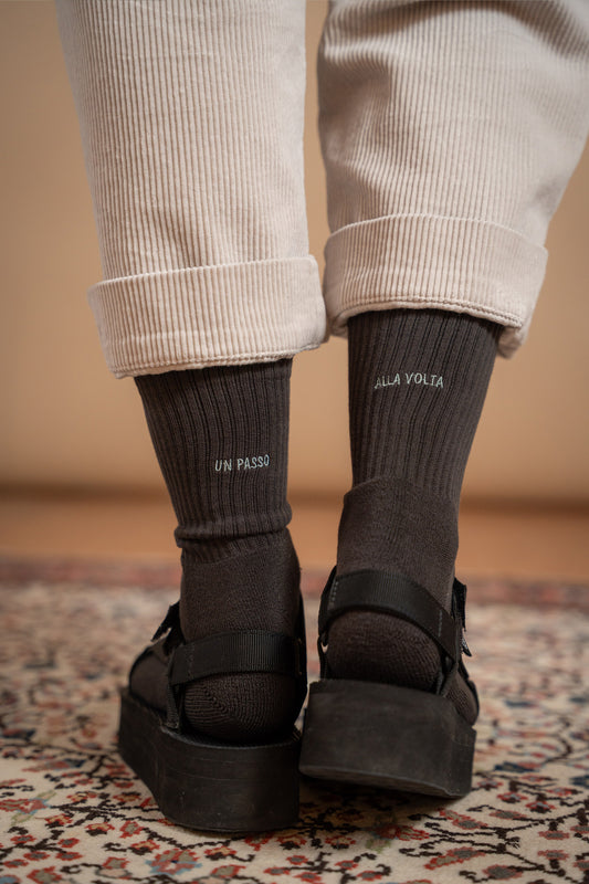 Calzini "Un passo alla volta" - grigio Antracite