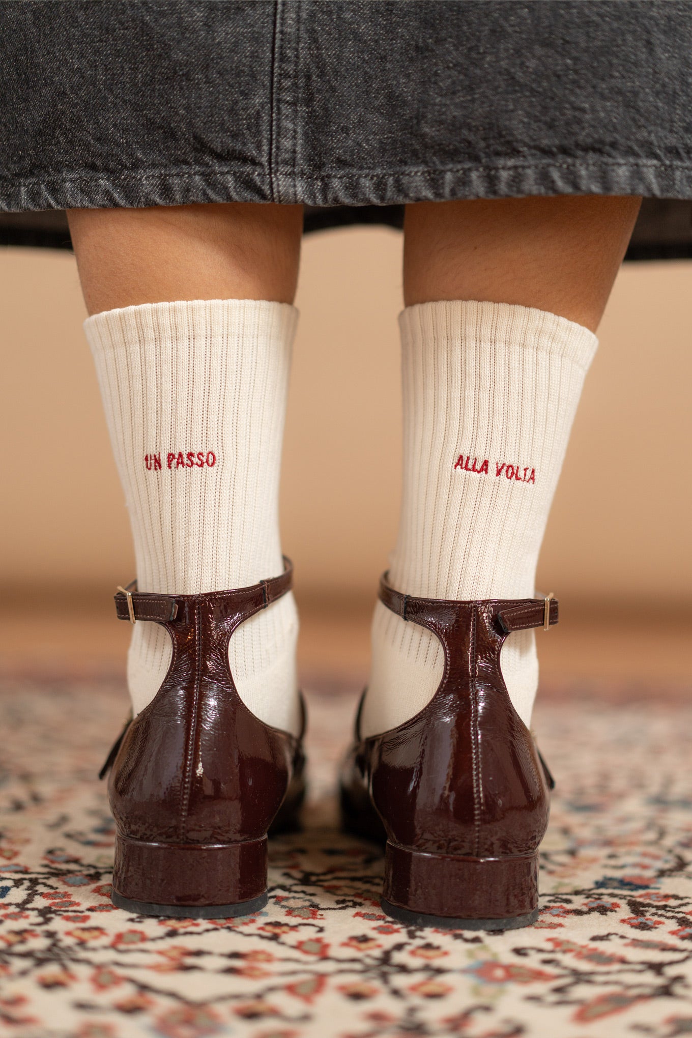 Calzini "Un passo alla volta" - bianco panna