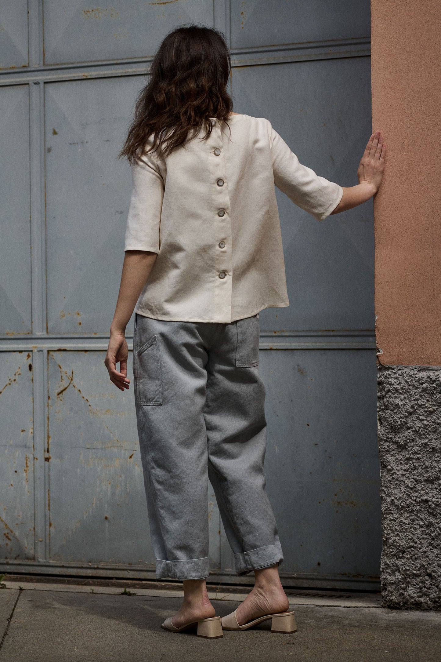 KIT Blusa con bottoni:  Cartamodello Cartaceo + Tessuto