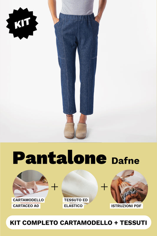 KIT pantalone Dafne:  Cartamodello Cartaceo + Tessuto