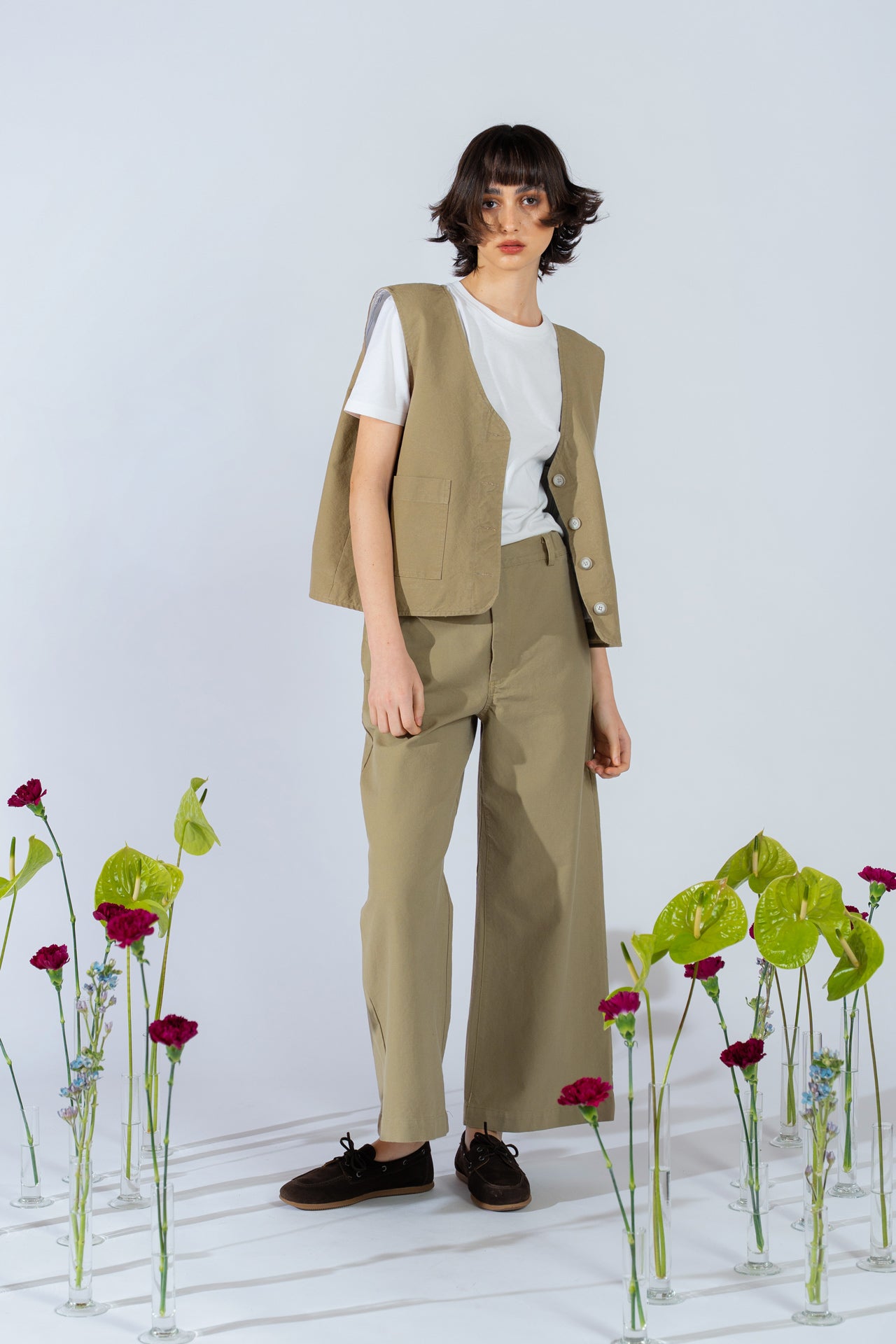 Wendeweste Iris - Jeans + Karomuster