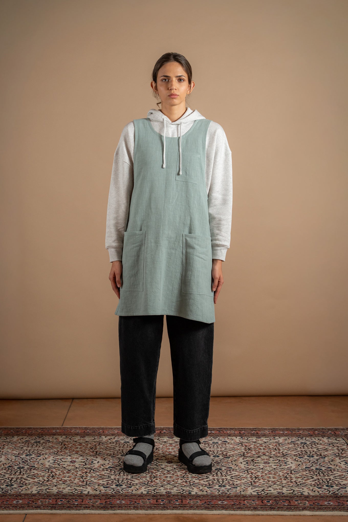 Schürze/Kleid für Damen – Aquagrün